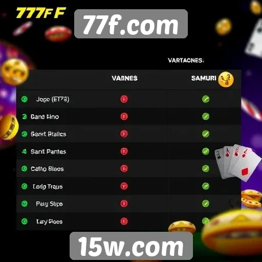 Comparativo entre 77f.com e concorrentes do mercado